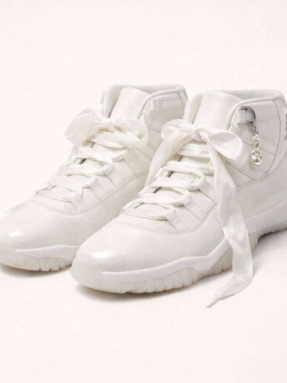 NWT Nike Air Jordan 11 Retro Pearl w/ Satin Ribbon Lace and Charm